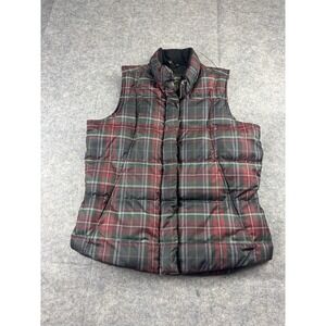 VTG Ed Bauer Quilted Goose Down Vest Womens S Tartan Plaid Vietnam Fall SEE